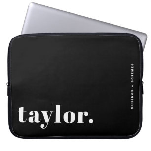 Retro typografi Svart och Vitt Personlig Laptop Fodral