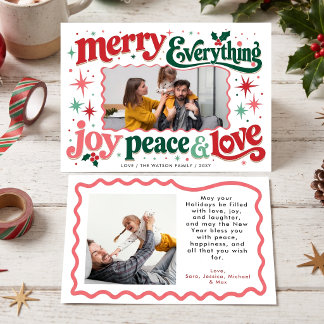 Retro typografi Whimsical Ljus Modern Foto Julkort