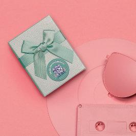 Retro Typography Business Social Media QR-kod Runt Klistermärke