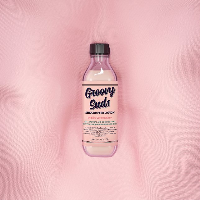 Retro Typography Coola Business Product Label Vinflaska Etikett (Skapare uppladdad)