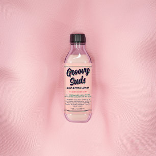 Retro Typography Coola Business Product Label Vinflaska Etikett