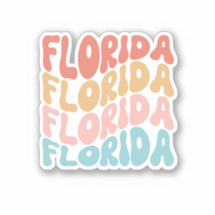 Retro typography Florida Groovy-dekalett Klistermärken