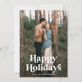 Retro Typography Glad helg 2 Photo Julkort