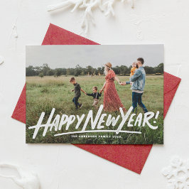 Retro Typography Gott nytt år Photo Overlay Julkort