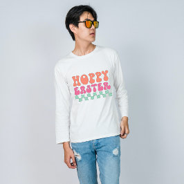 Retro typography Hoppy Påsk T Shirt