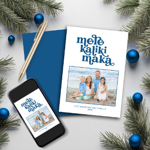 Retro Typography Mele Kalikimaka julfoto Julkort