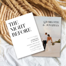 Retro Typography Modern Photo Rehearsal Dinner Inbjudningar