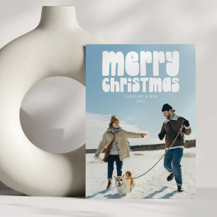 Retro Typography Photo God jul Julkort