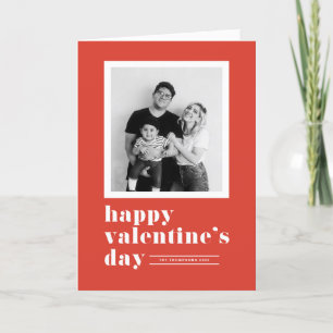 Retro Typography Red Photo Valentine Day Helgkort