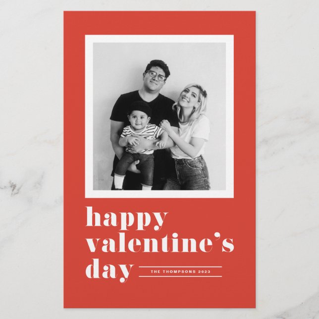 Retro Typography Red Valentine Day Card (Framsida)