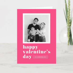 Retro Typography Shock rosa Photo Valentine Day Helgkort