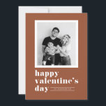 Retro Typography Terracotta Photo Valentine Day Julkort<br><div class="desc">Glad Alla hjärtans dag! Skicka Alla hjärtans dag hälsning till familj och vänner med det här anpassadet ett platt kort på Alla hjärtans dag. Den har återformig typografi på en terracotta-bakgrund. Anpassa genom att lägga till information. Det här fotot av Alla hjärtans dag-kortet finns på andra kartonger.</div>