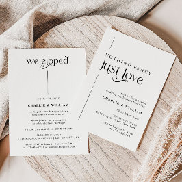 Retro Typography we Elope Elopement Inbjudningar