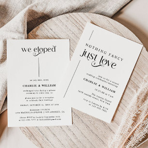 Retro Typography we Elope Elopement Inbjudningar