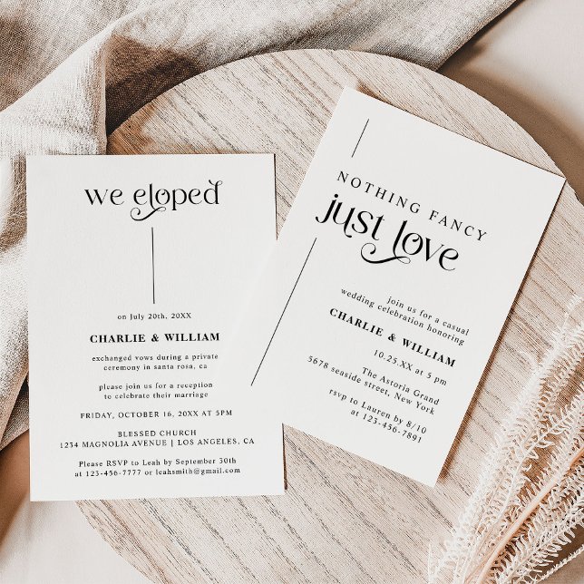 Retro Typography we Elope Elopement Inbjudningar (Skapare uppladdad)