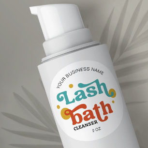 Retro Typsnitt Colorful Lash Extensions Shampoo Runt Klistermärke