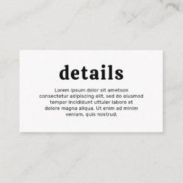 Retro typsnitt Svart och vitt modern bröllop Tilläggskort