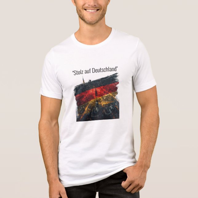 Retro Tyskland Skyline T Shirt (Framsida)