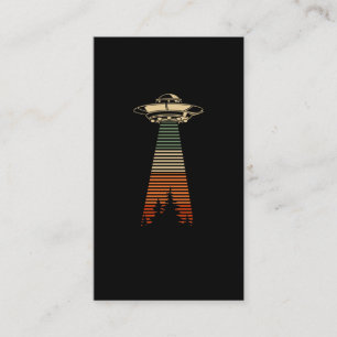 Retro UFO Abduction Forest Alien Spaceship Visitkort