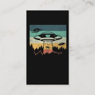 Retro UFO Alien Human Abduction Spacesesp Visitkort