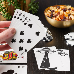 Retro UFO-bortföringsgrafik Alien Sci-Fi Casinokort