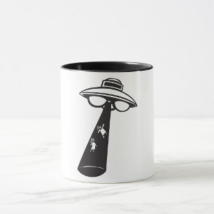Retro UFO-bortföringsgrafik Alien Sci-Fi Mugg