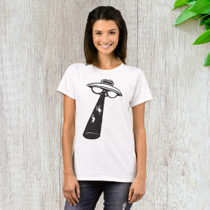 Retro UFO-bortföringsgrafik Alien Sci-Fi T Shirt