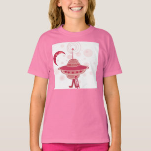 Retro UFO-flicka T-shirt