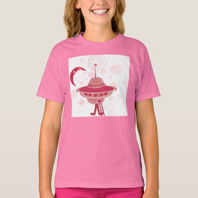 Retro UFO Girl T-shirt (Framsida)