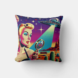 Retro UFO Pin-Up T-Shirt  Kudde