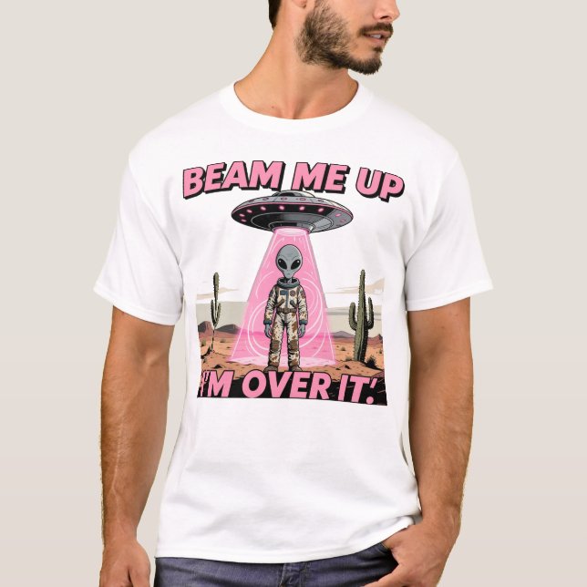 Retro UFO-utomlending T Shirt (Framsida)