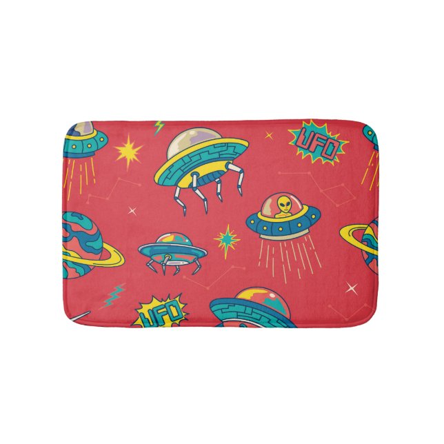 Retro UFO-utrymmesinkräktare Badrumsmatta (Framsidan)