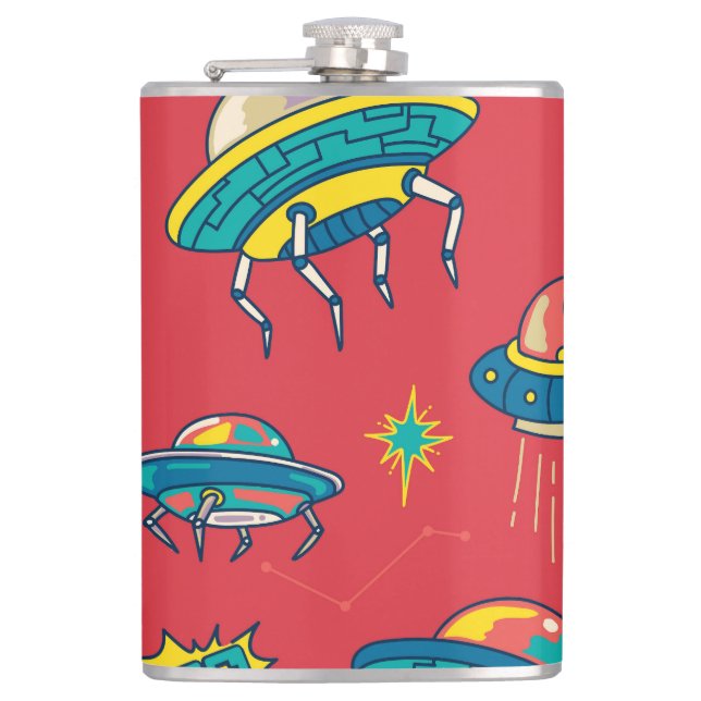 Retro UFO-utrymmesinkräktare Fickplunta (Framsidan)