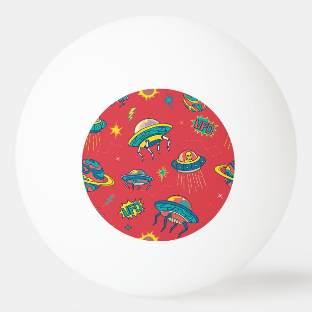 Retro UFO-utrymmesinkräktare Pingisboll (Framsidan)