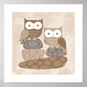 Retro Uggla Affisch Print