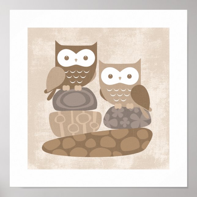 Retro Uggla Affisch Print (Framsidan)