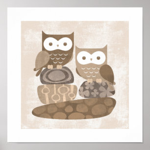 Retro Uggla Affisch Print