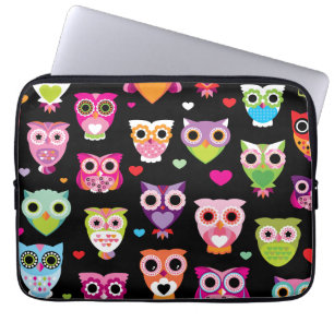 Retro uggla mönster laptop sleeve