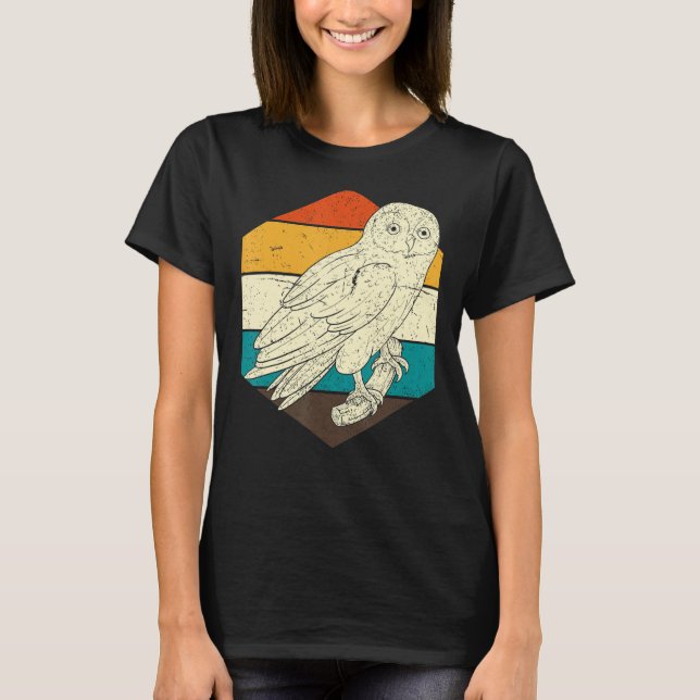 Retro Uggla Wise Bird Animal Uggla T Shirt (Framsida)
