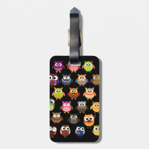 Retro ugglamönster bagagebricka