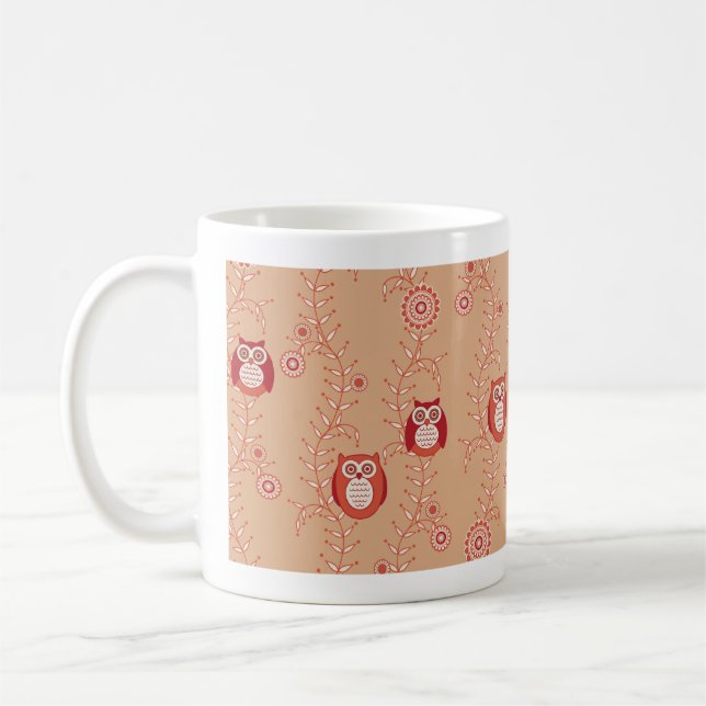 Retro ugglamugg kaffemugg (Vänster)
