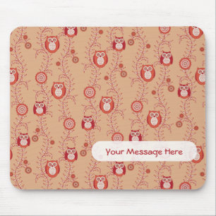 Retro ugglor mönstrade Mousepad Musmatta