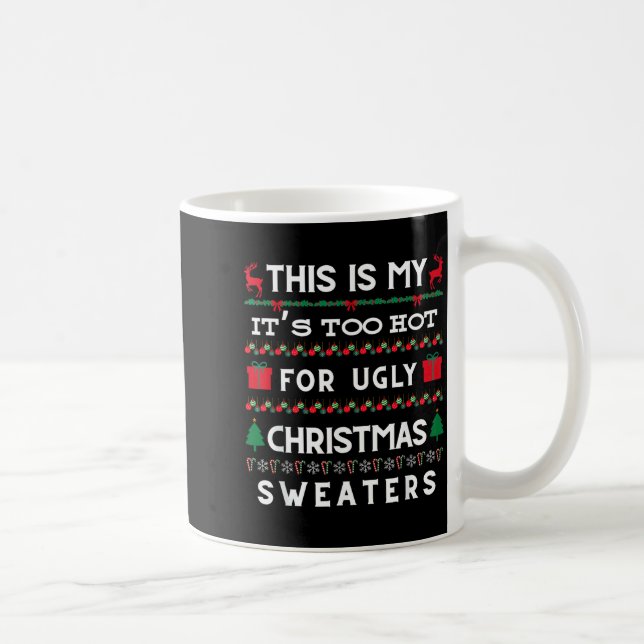 Retro Ugly Christmas Sweater Candy Cane Tree Vibes Kaffemugg (Höger)