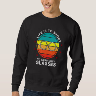 Retro Ugly Glasses Optician Ophthalmolog Contac Lång Ärmad Tröja