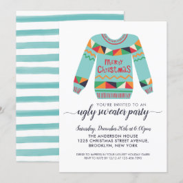 Retro Ugly Sweater God jul Julfest Inbjudningar
