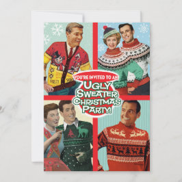Retro Ugly Sweater-julfestinbjudan Inbjudningar