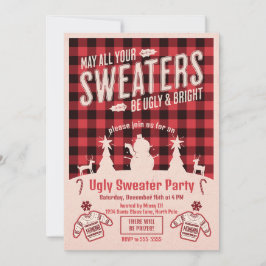 Retro Ugly Sweater Party jul Inbjudningar