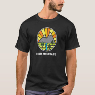 Retro Uinta Mountains Sunset Hike 70 s Nedfläckad  T Shirt