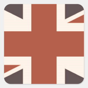 Retro UK-flagga - Fyrkantigt Klistermärke
