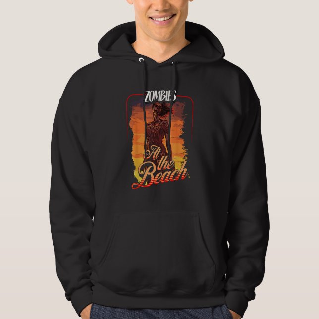 Retro Undead Horror  Zombies at the Beach  Sun  Su Hoodie (Framsida)